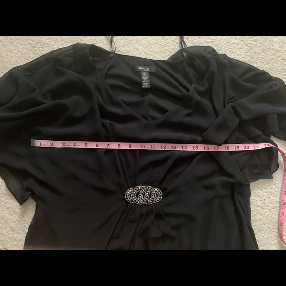 Style & Co flowing BLACK DRESS. Misses 16. NWT - Picture 6 of 7